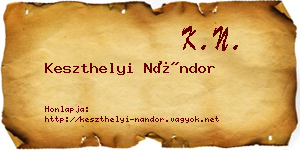 Keszthelyi Nándor névjegykártya